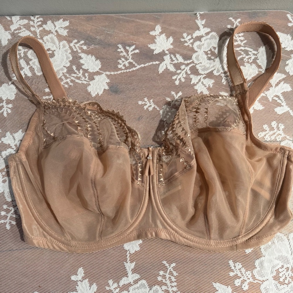 Wacoal Retro Chic Full Figure Underwire Bra 36G Nude Tan 855304 Excellent Mesh